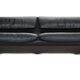 Canapé De Sede en cuir noir, design sculptural, Suisse