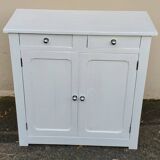 Buffet parisien 2 portes en bois peint en blanc, 1940