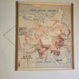 Old school map of geography of Australia and Asia double-sided