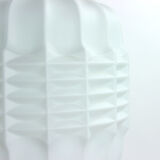 Midcentury Ceiling Pendant In White Glass And Brass, Czechoslovakia 1960s