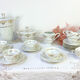 Vintage tea set in golden white porcelain CHAUVIGNY LIMOGES