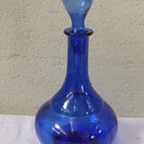 Vintage blue glass carafe