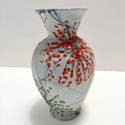 Handcrafted  and Hand-painted Multicolored Ceramic Vase by Fanciullacci, It