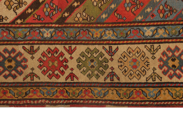 tapis antique de kazak de laine, tapis oriental fait main de Shirvan 109x279cm