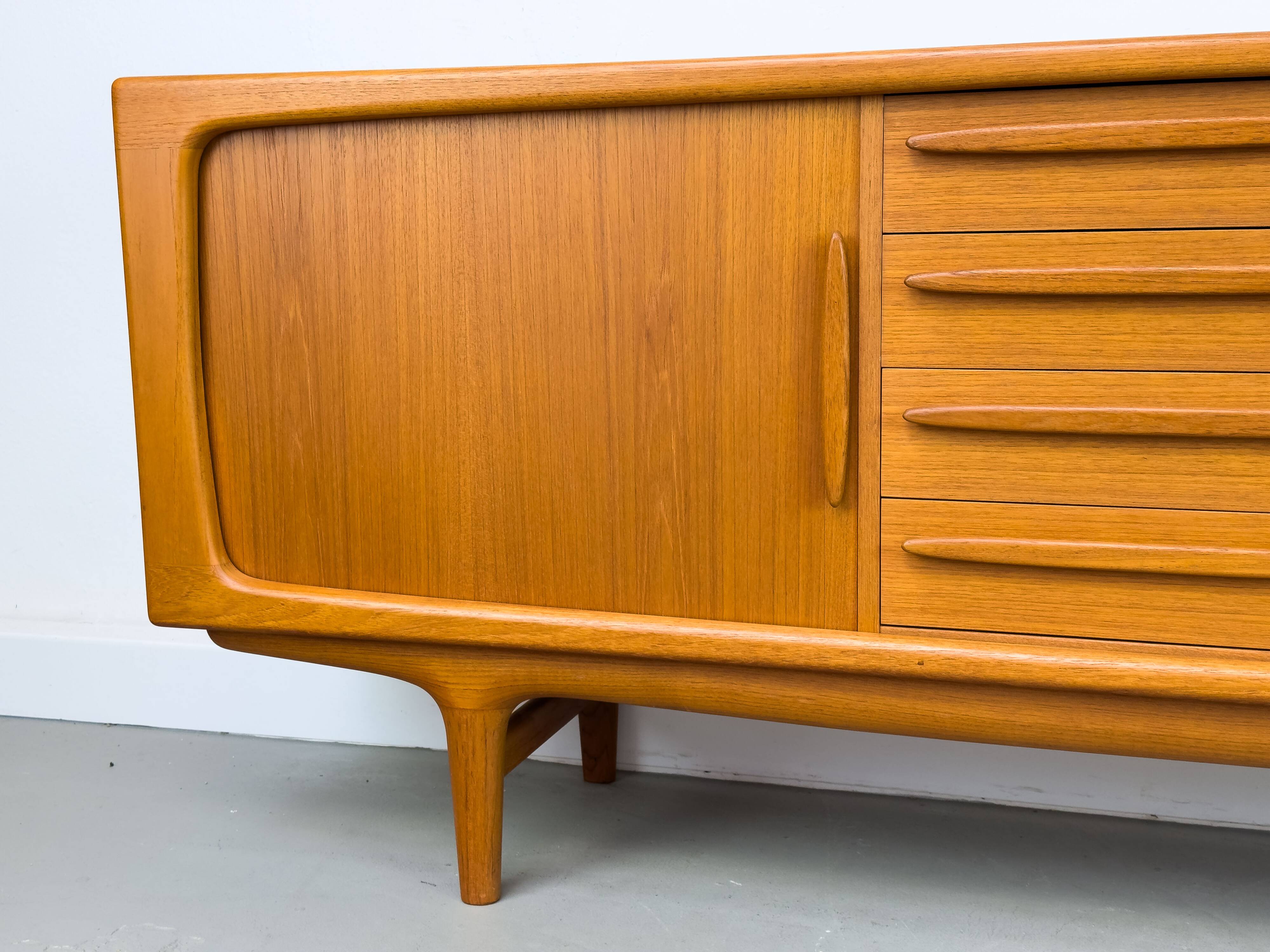 Danish Teak Sideboard with Tambour Doors from CFC Silkeborg, 1970s