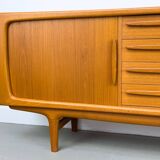 Danish Teak Sideboard with Tambour Doors from CFC Silkeborg, 1970s