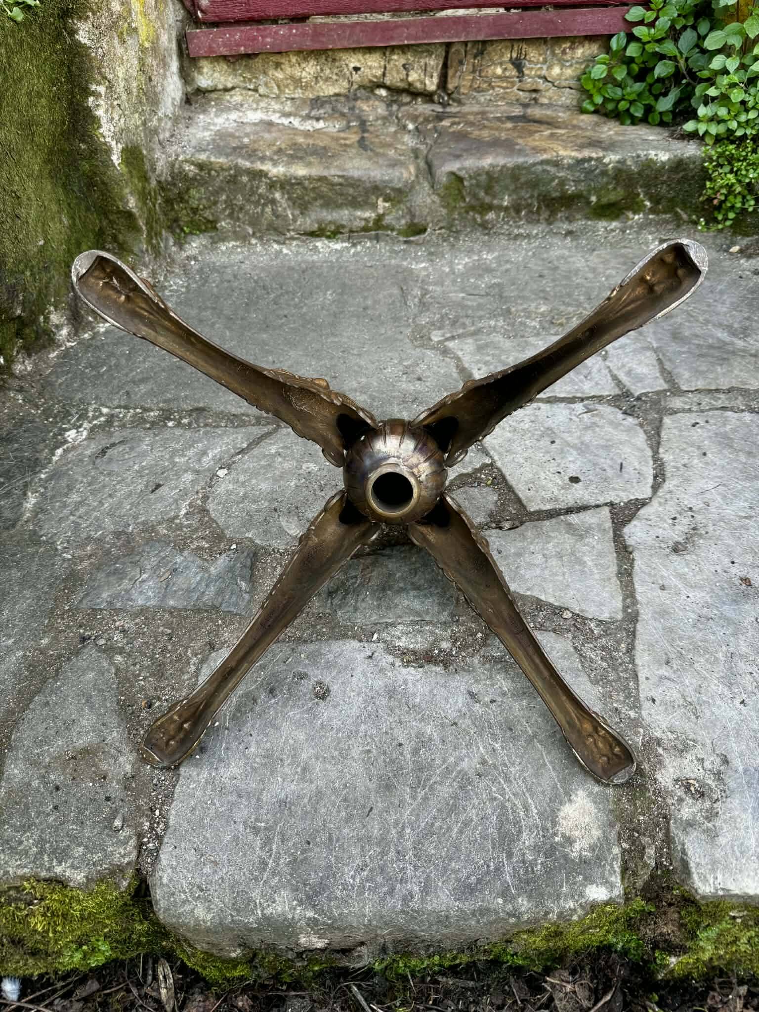 Solid brass Art Nouveau lamp base