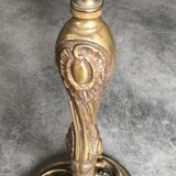 Old gilded bronze lamp base with Louis XV style rocaille decoration