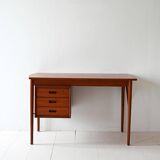 Scandinavian teak desk with three drawers, 1950s/60s