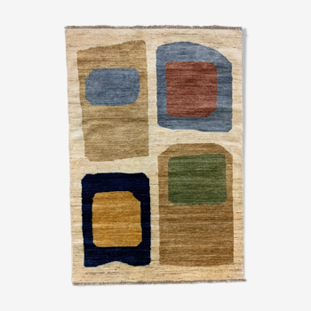 Tapis afghan chobi art déco rug 190x130 cm