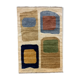 Tapis afghan chobi art déco rug 190x130 cm