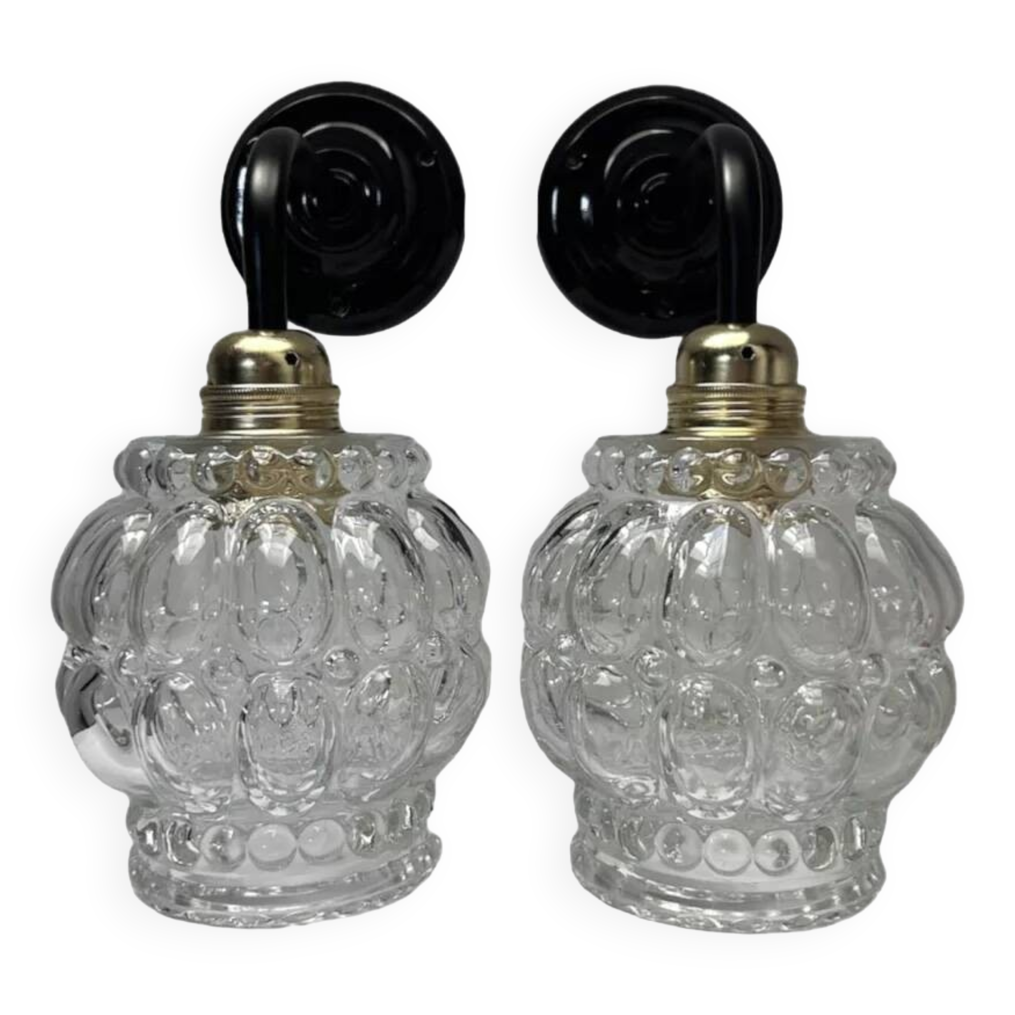 Pair of antique glass wall sconces