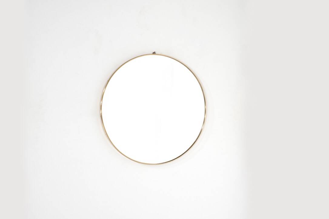 Vintage brass mirror, Italy, 1960s.