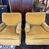 Paire de fauteuils en velours 1960