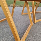 Set of 4 Folding Chairs in Wood and Plywood