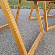 Set of 4 Folding Chairs in Wood and Plywood