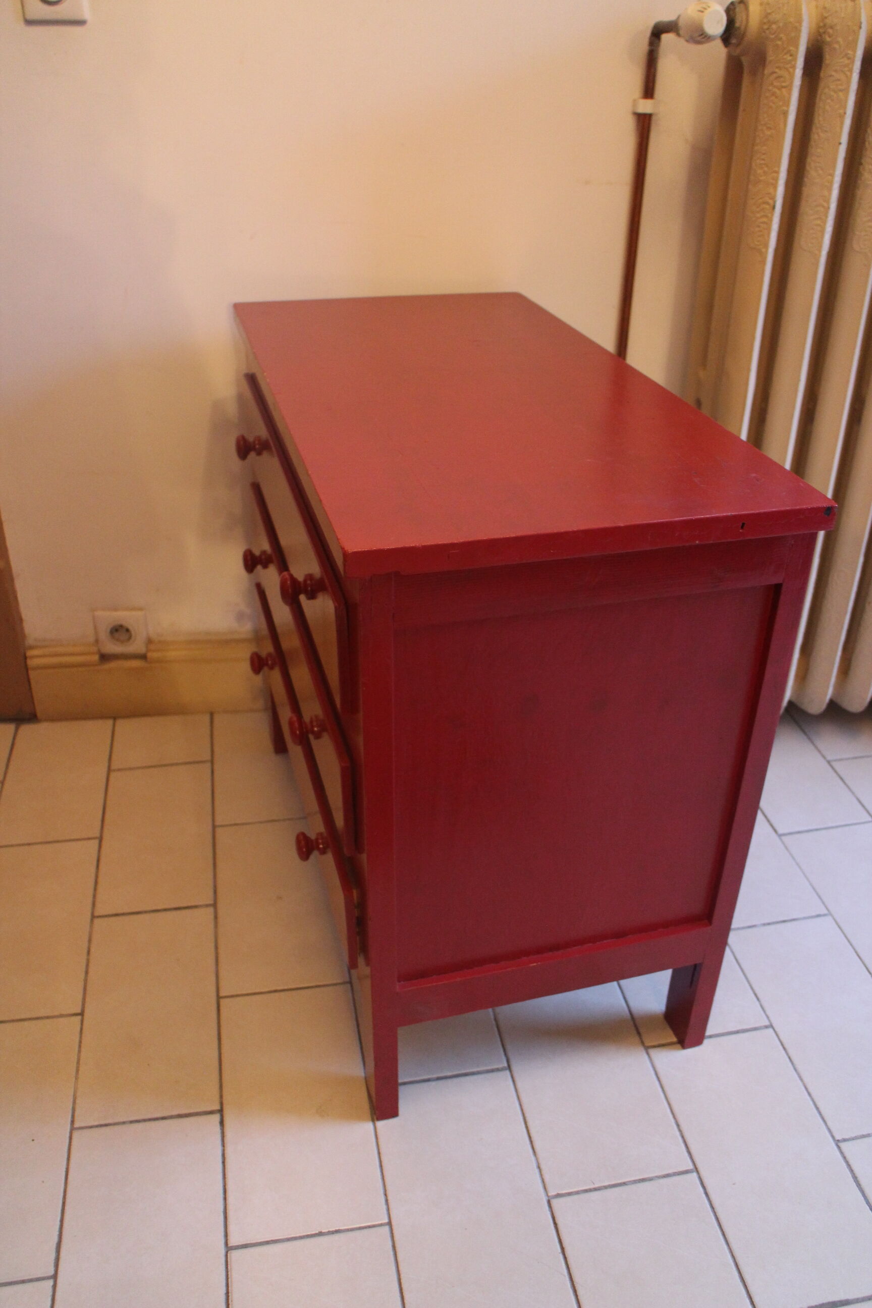 Red chest of drawers
