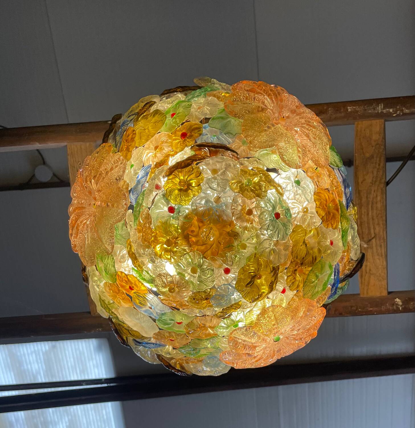 Murano glass ceiling light chandelier Barovier & Toso Flowers
