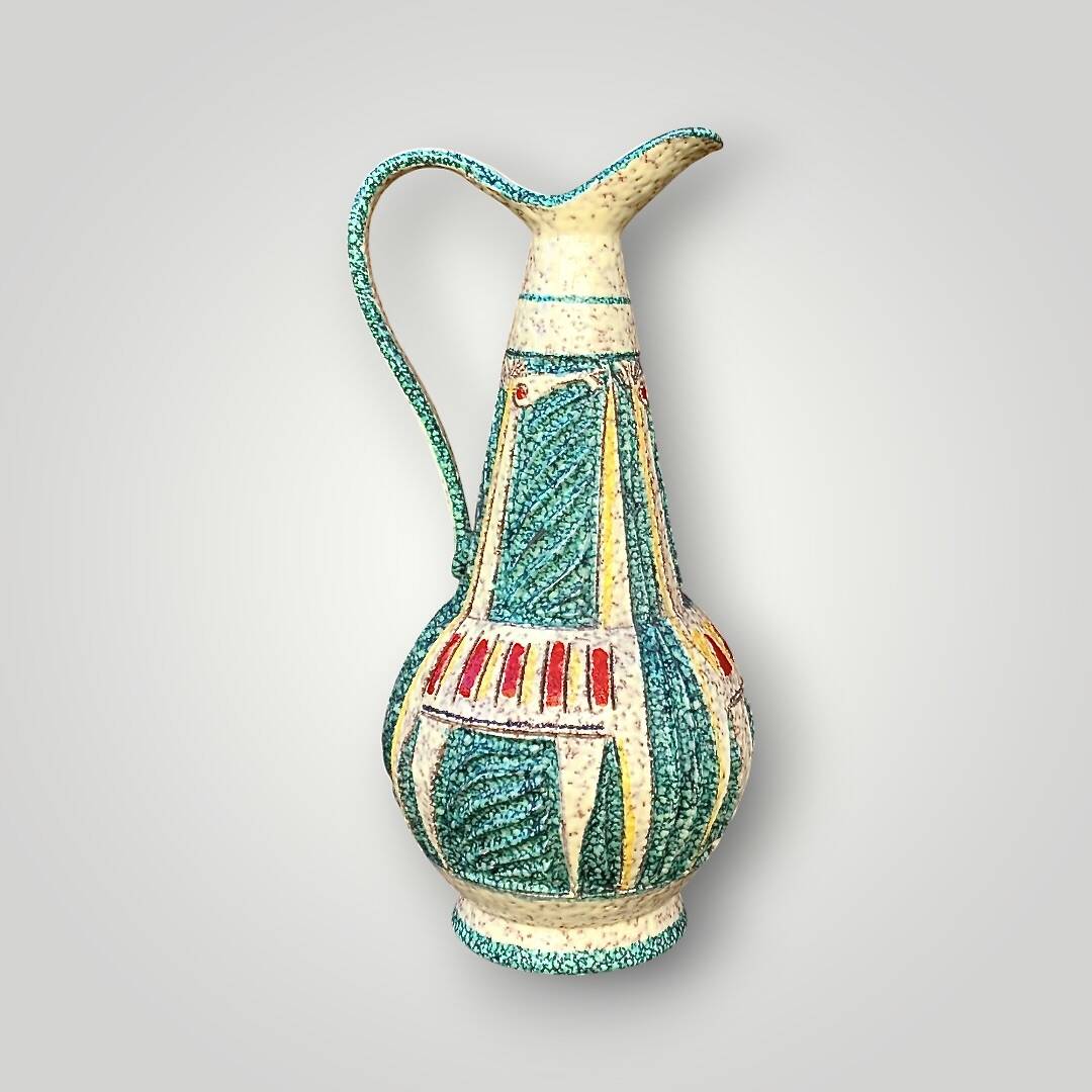 Pichet/vase vintage en céramique émaillée – estampillé Italy 63/69