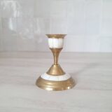 Brass and mother-of-pearl candle holder