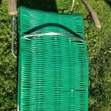 Ancienne chaise longue transat scoubidou