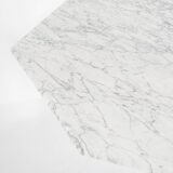 Table vintage octogonale en marbre blanc, France, années 70
