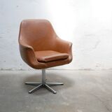 Vintage swivel desk chair in imitation leather
