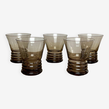 5 small smoked glasses