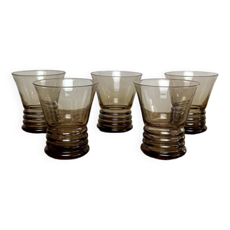 5 petits verres fumés