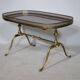 Regency Brass and Teak Bar Side Table with Removable Tray, 1960s