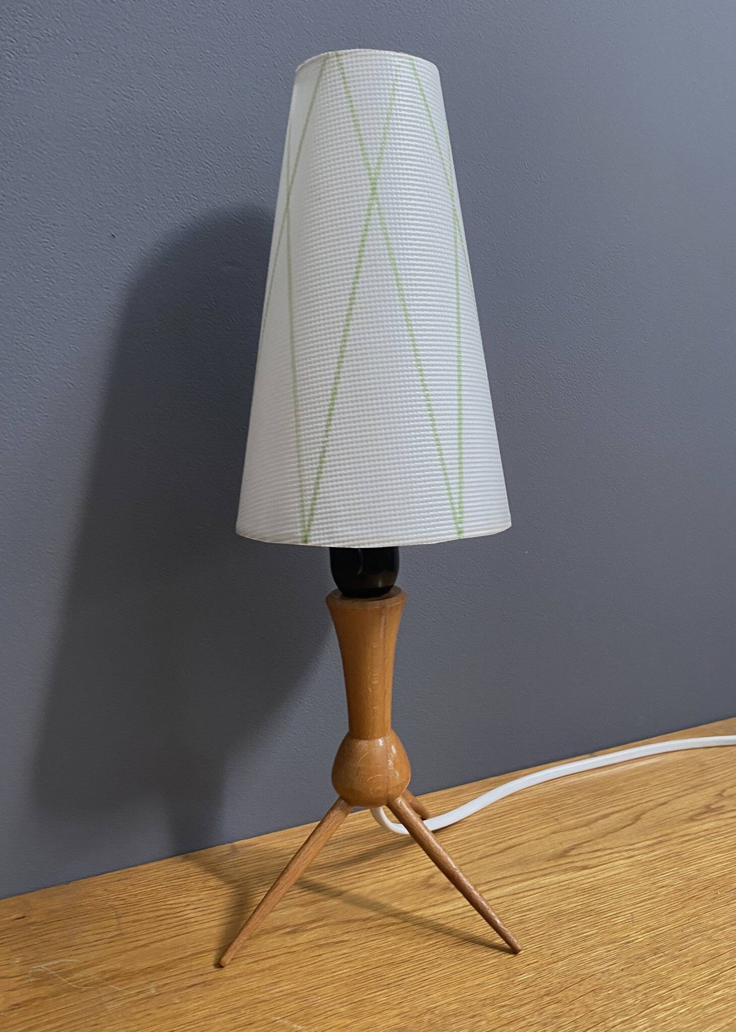 wood smalll table lamp 1960s