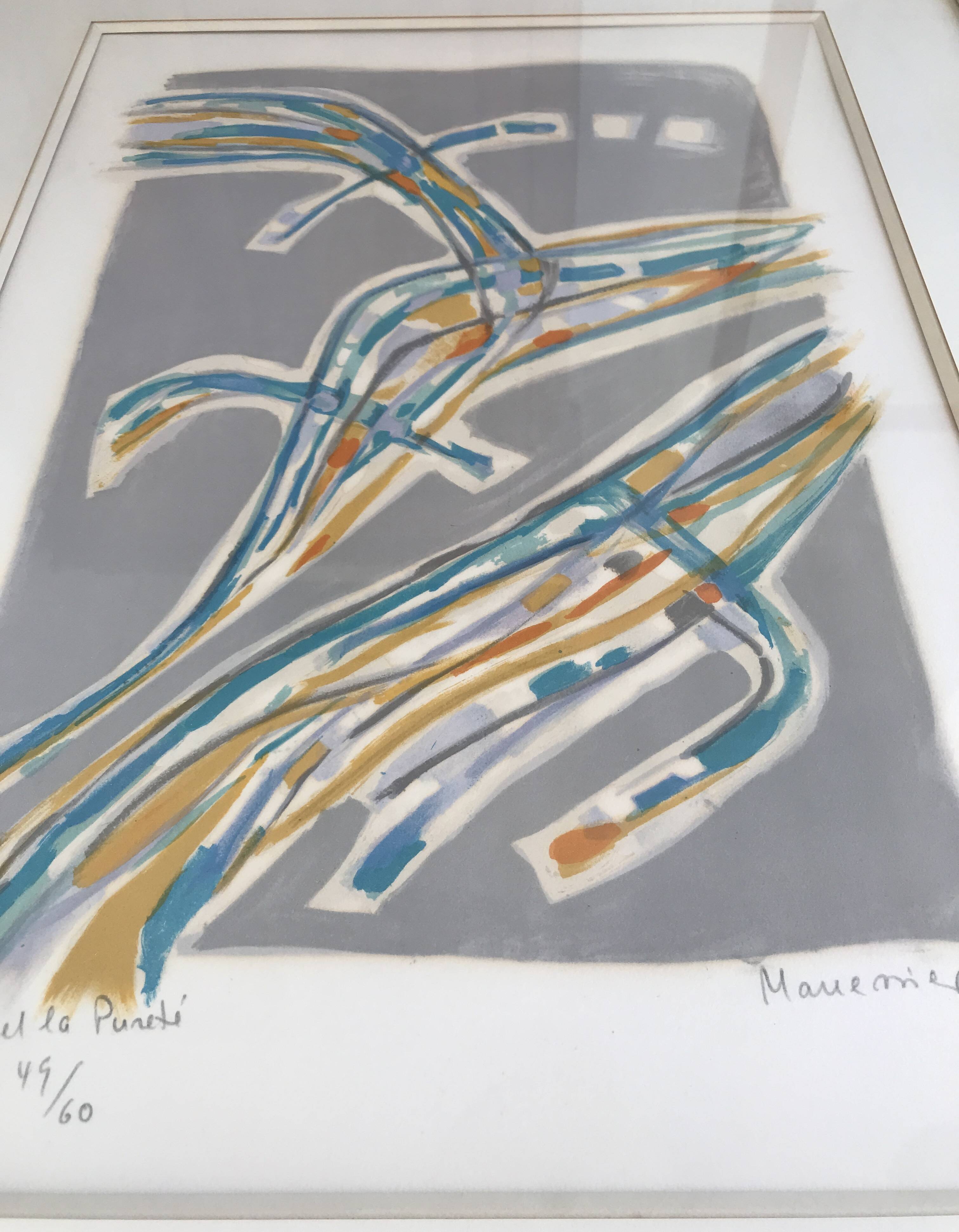 MANESSIER The Water and Purity, 1959. Original lithograph signed in pencil.