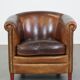 Cognac-Colored Sheepskin Leather Club Chair