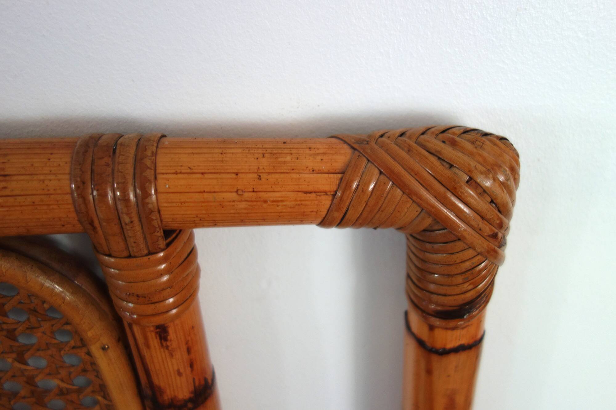 Bamboo and cane headboard from the 1970s.