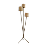 Tripod floor lamp 50s, gilded metal