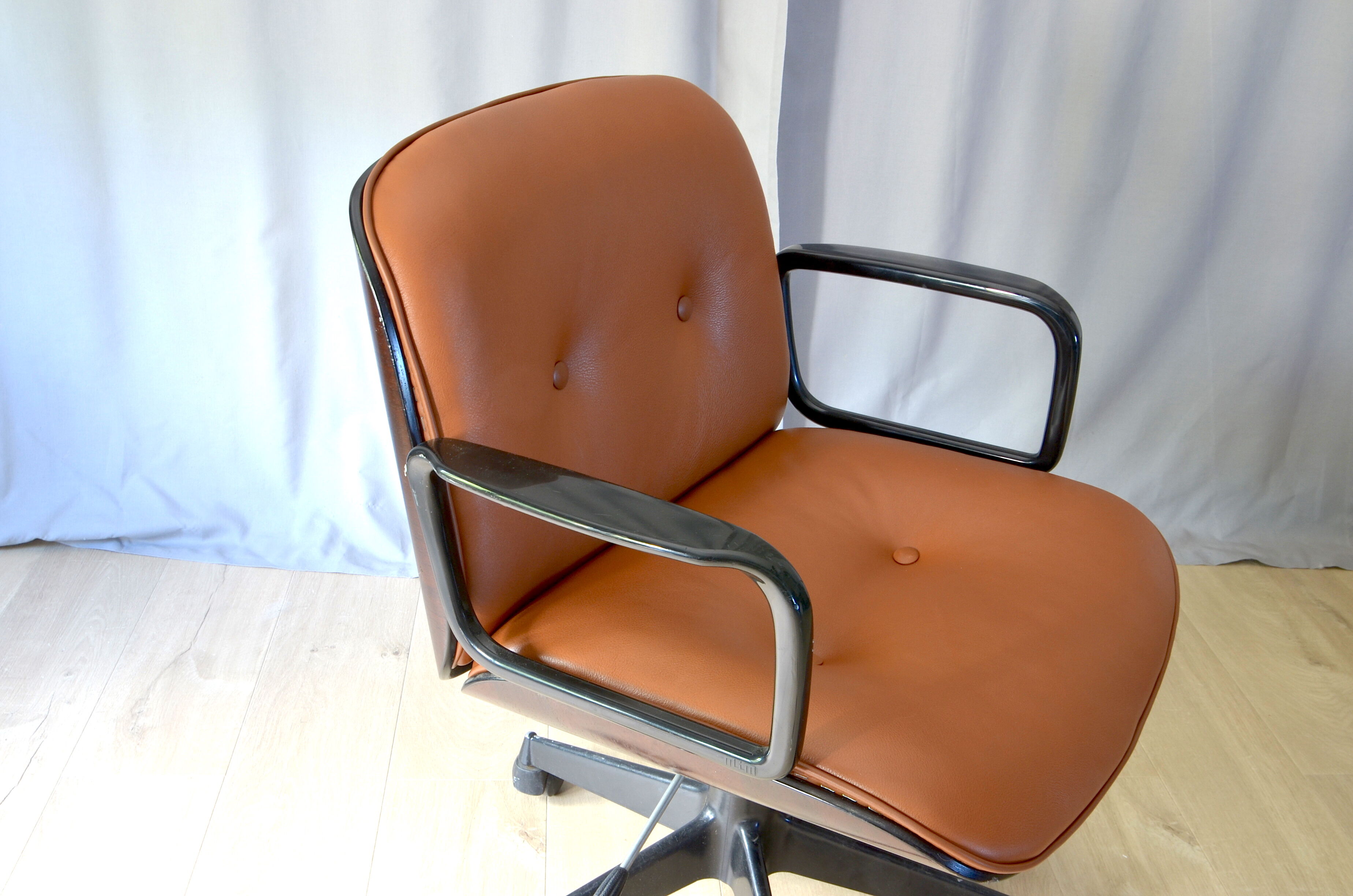 Chair of Ico Parisi for MIM leather cognac and rosewood