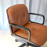 Chair of Ico Parisi for MIM leather cognac and rosewood