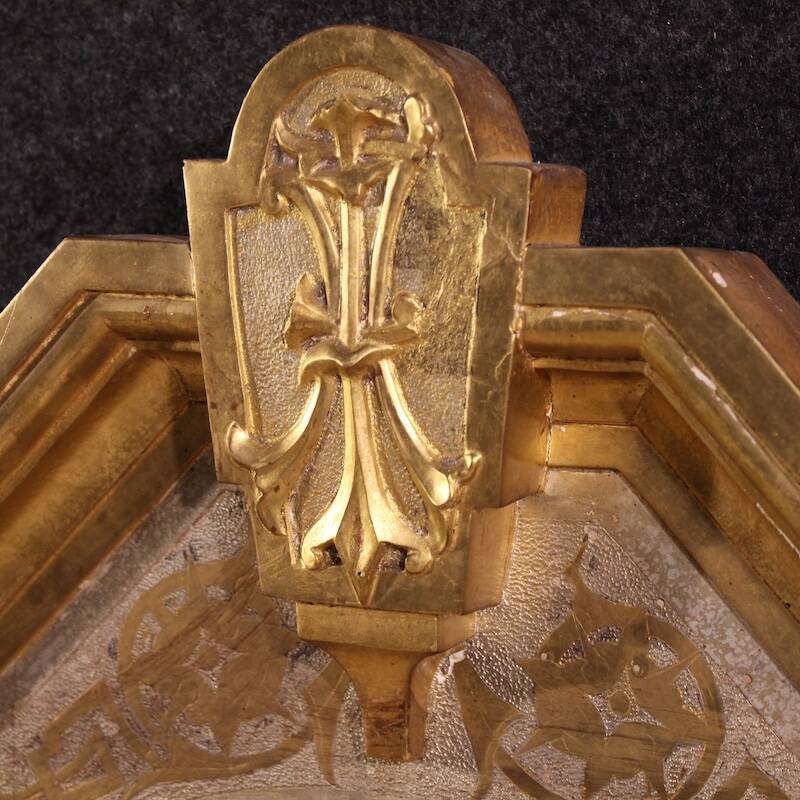 19th century lacquered and gilded Italian mirror