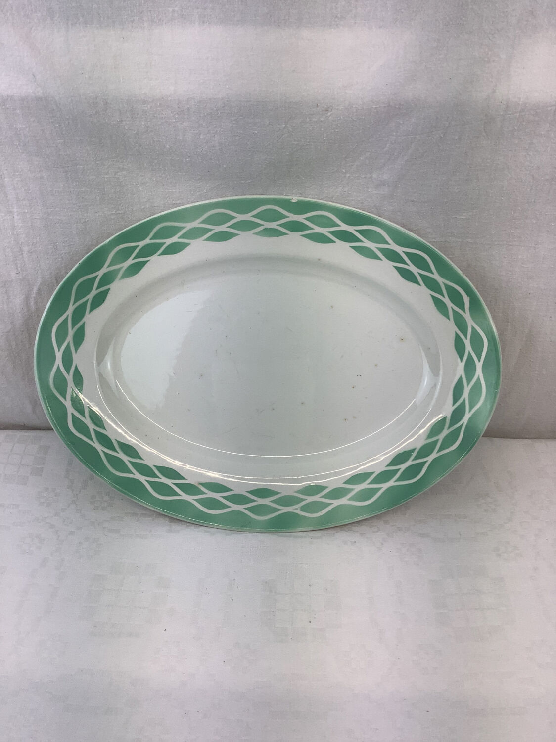 Old artisanal dish made in France Digoin Sarreguemines