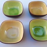 4 vintage square ramekins