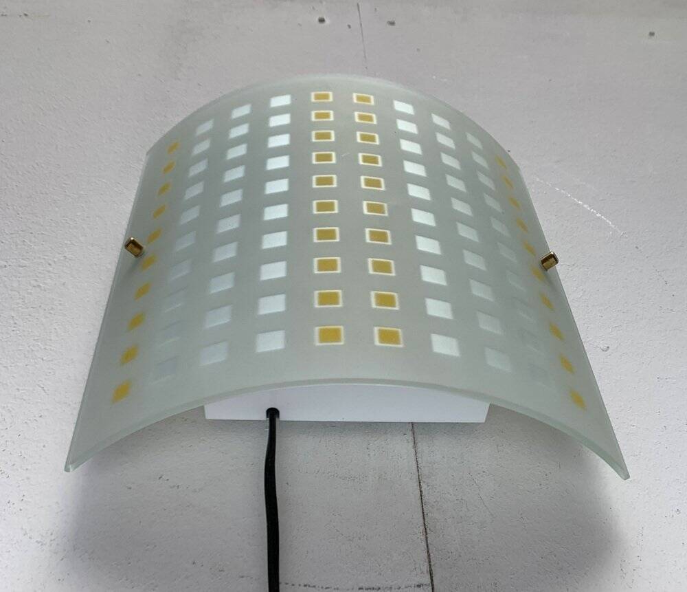 Vintage postmodern glass wall lamps from DIY Light, 1980s, set of 2.