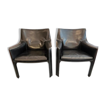 Pair of Lounge armchairs CAB 414 by Cassina circa 1970