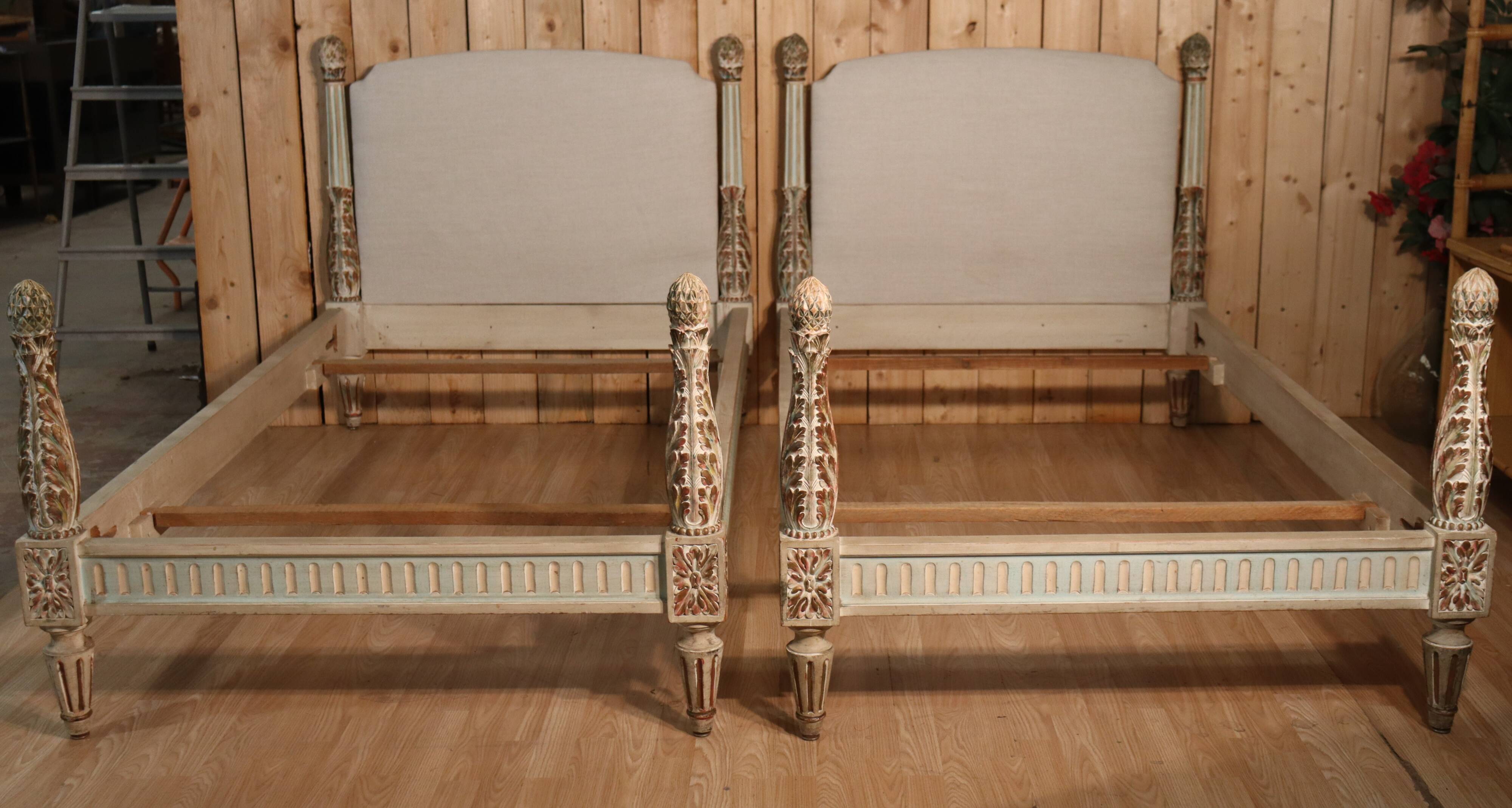 pair of twin beds in Louis XVI style