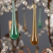 Antique chandelier in gilded iron and glass, Italy, 20th century