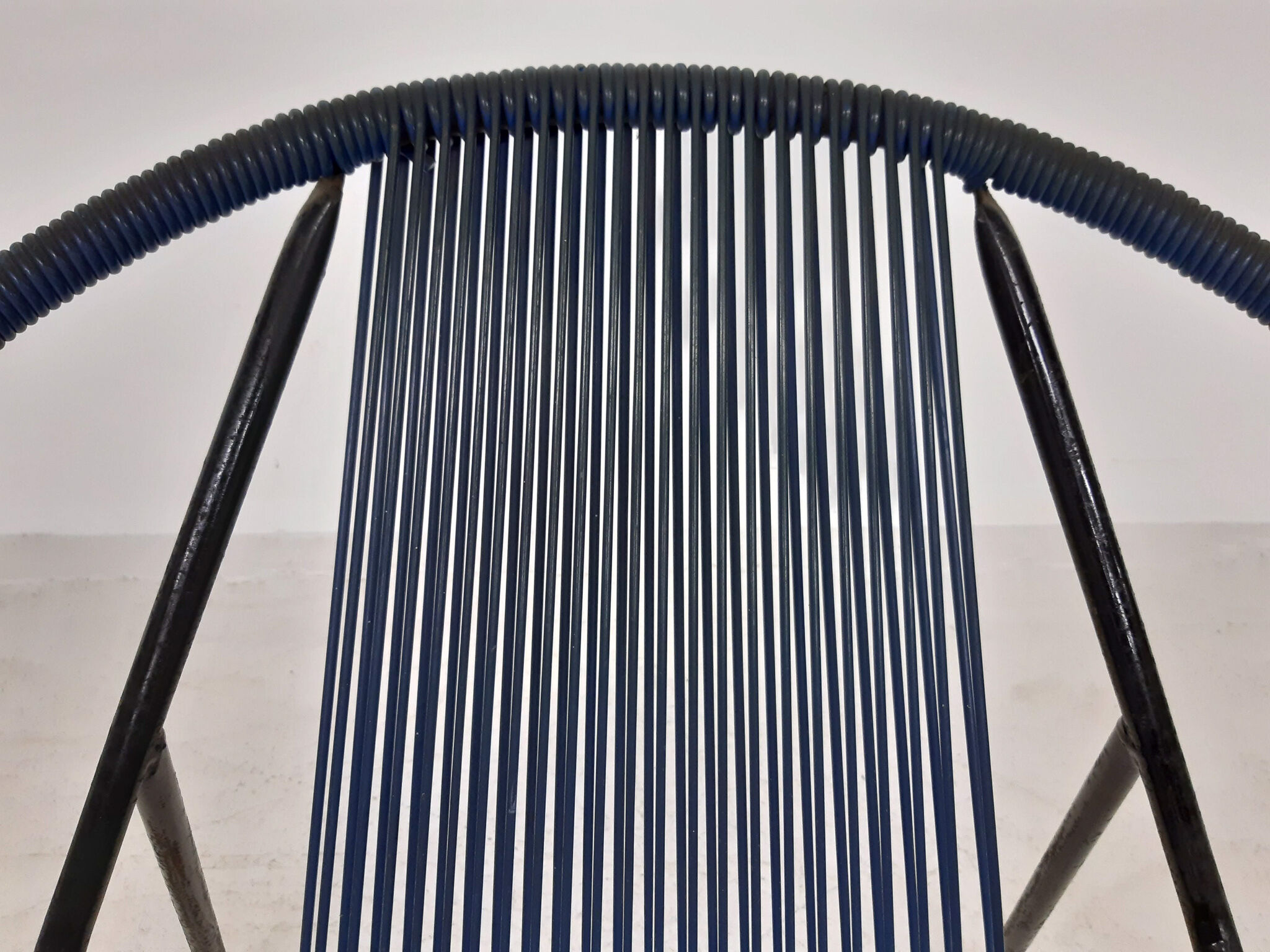 Mid-century plastic thread outdoor club chair