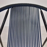 Mid-century plastic thread outdoor club chair