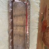 Rectangular metal top in chiseled silver color and vintage grape pattern