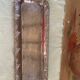 Rectangular metal top in chiseled silver color and vintage grape pattern