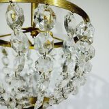 2-light brass and crystal ceiling light