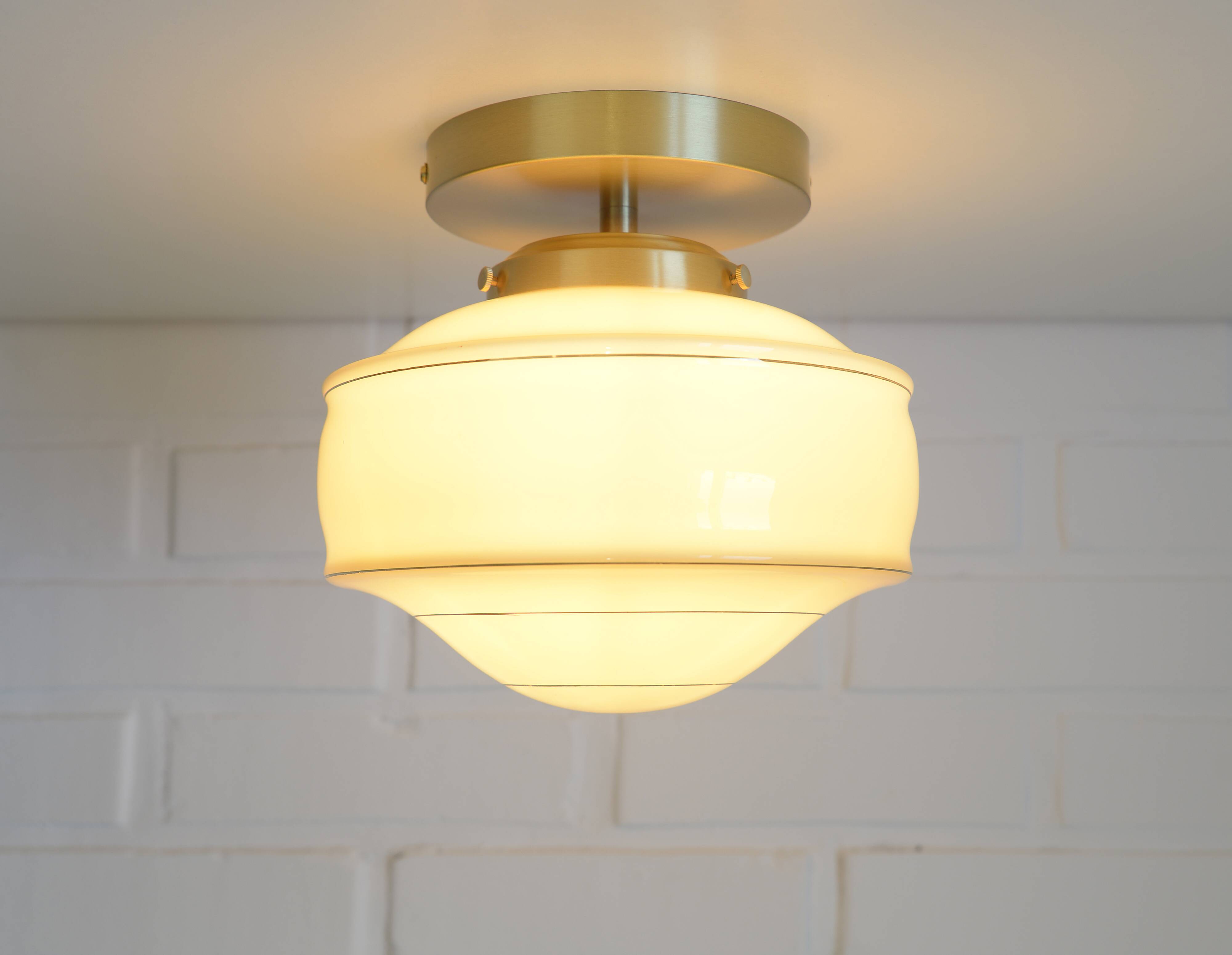 Semi flush mount Art Deco sconce 1940s antique lighting redesigned lamp